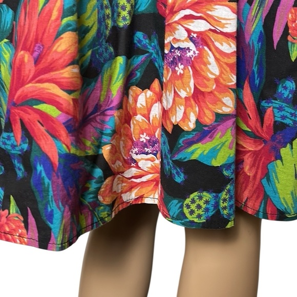 Vintage 80’s swing dress,rockabilly,Hawaii floral,crinoline,PTP 17”,  sz 5. 🇨🇦 - Picture 10 of 16